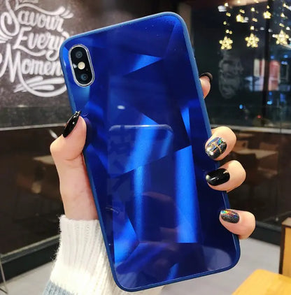 Colorful 3D Diamond Mirror Phone Case for Couples