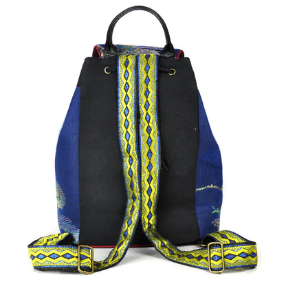 Embroidered Canvas Peacock Backpack with Ethnic Style