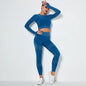 Seamless High-Stretch Yoga Set with Long Sleeve Top